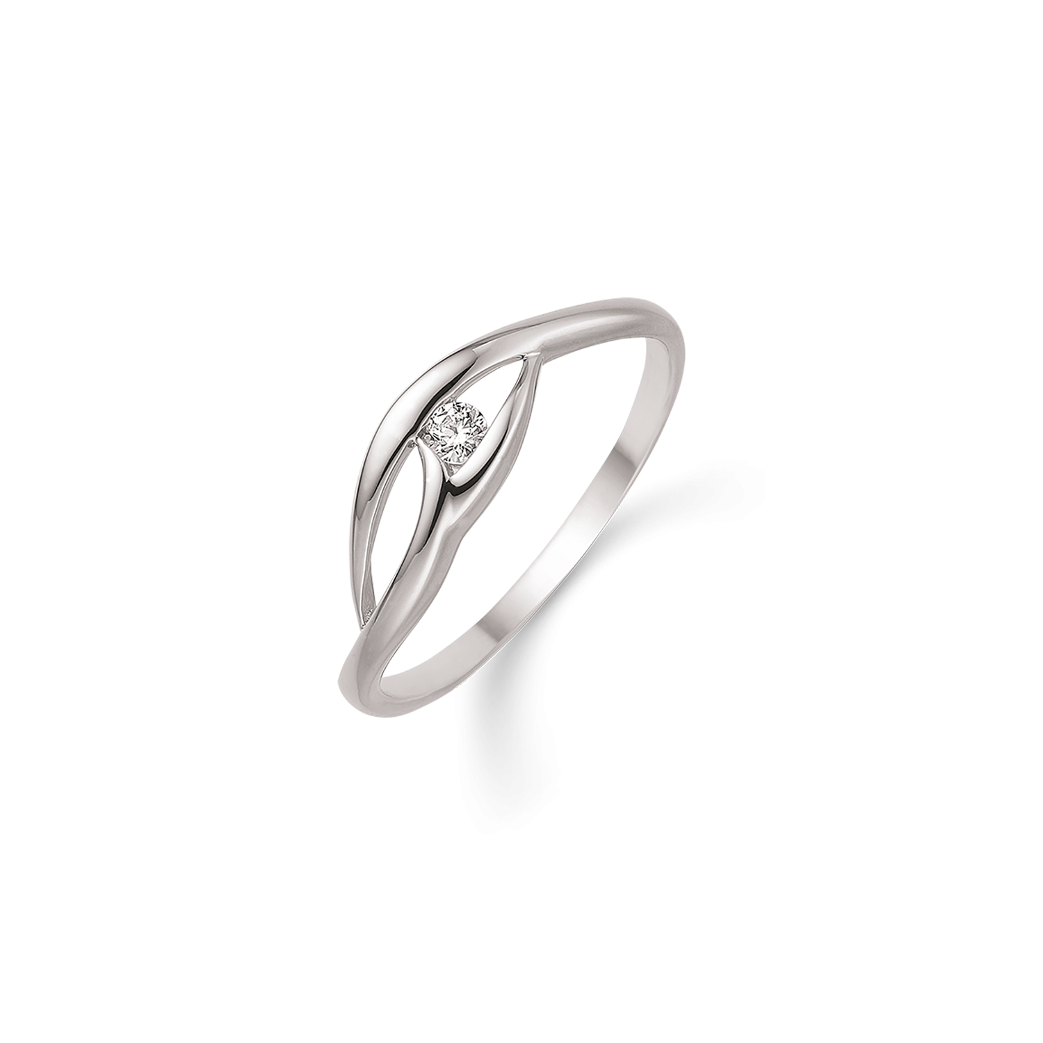 8 kt. hvidguld ring med  cubic zirconia