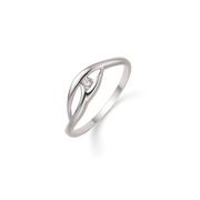 8 kt. hvidguld ring med  cubic zirconia
