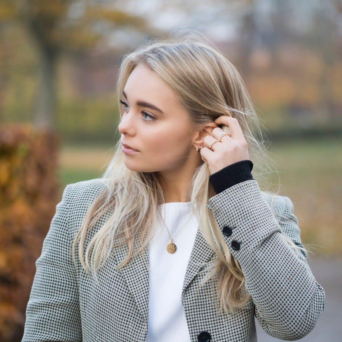 Sif Halskæde Zodiaco Tvilling SJ-P1055-CZ(YG)/45