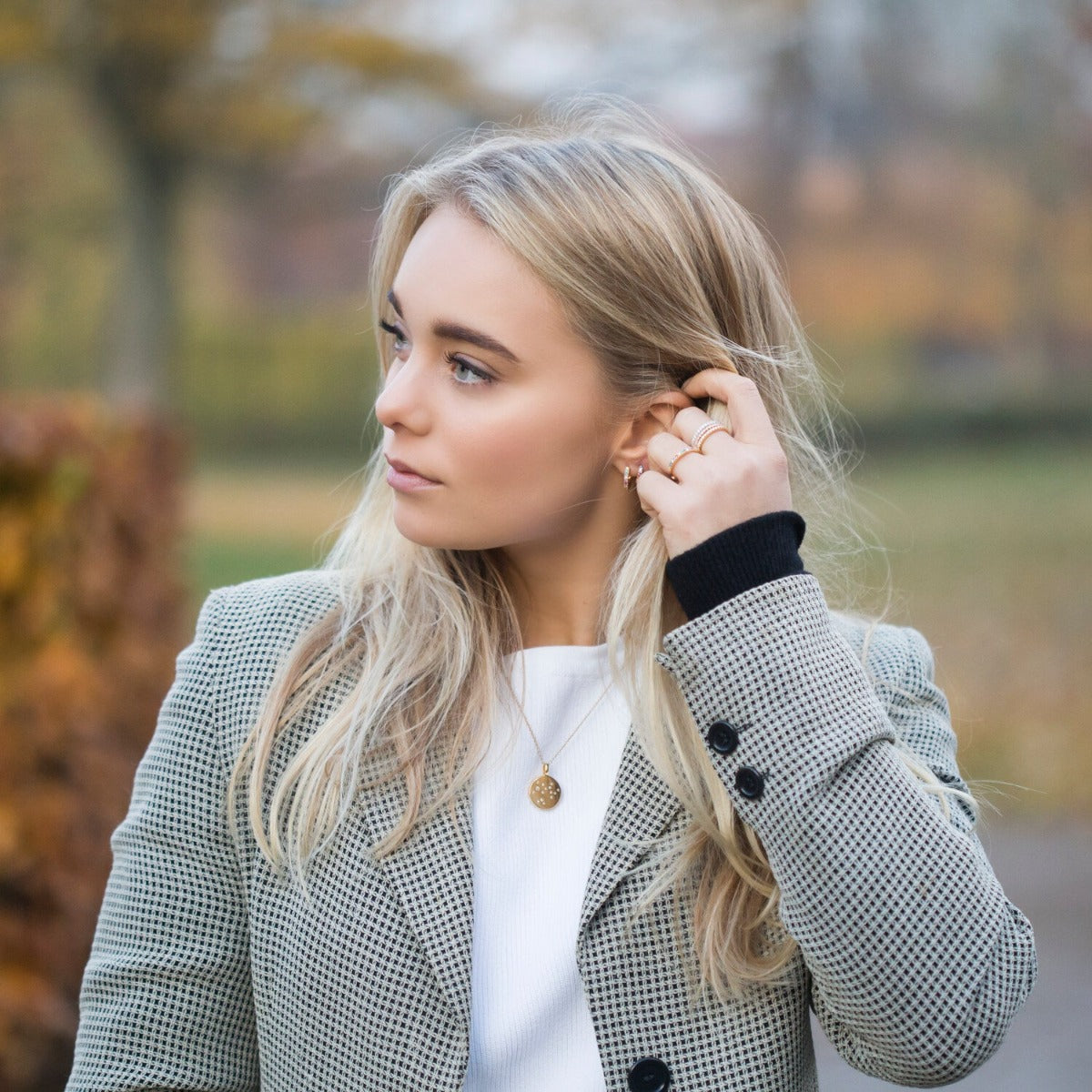 Sif Halskæde Zodiaco Krebs SJ-P1057-CZ(YG)/45