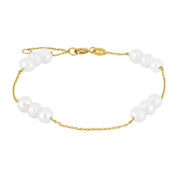 9kt. Guld armbånd m/ fvk. perler - Urma.dk