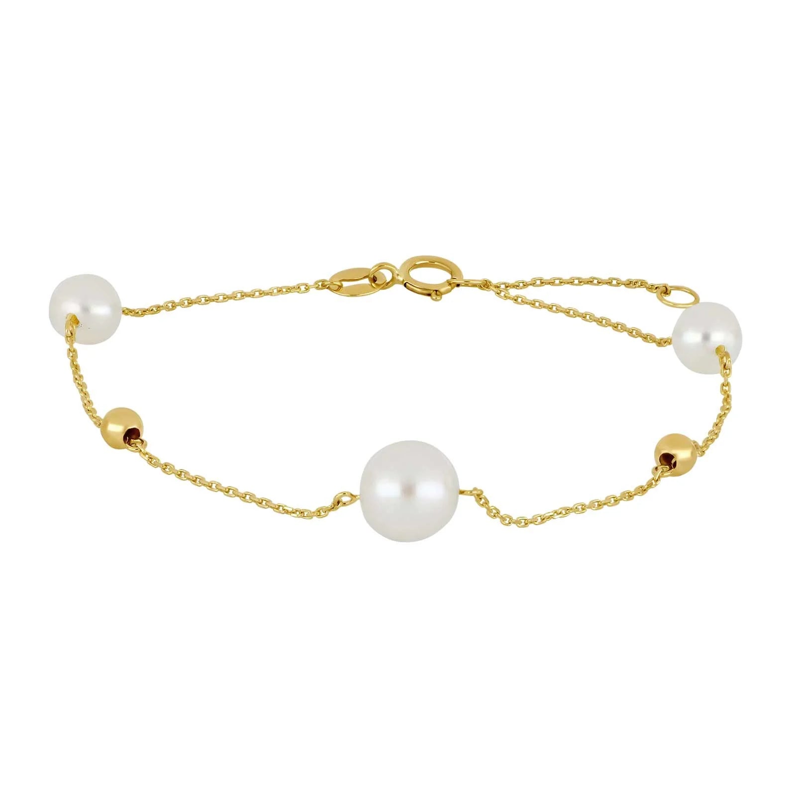 9kt. Guld armbånd m/ fvk. perler - Urma.dk
