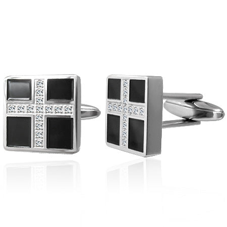 Manchetknapper stål firkantet 