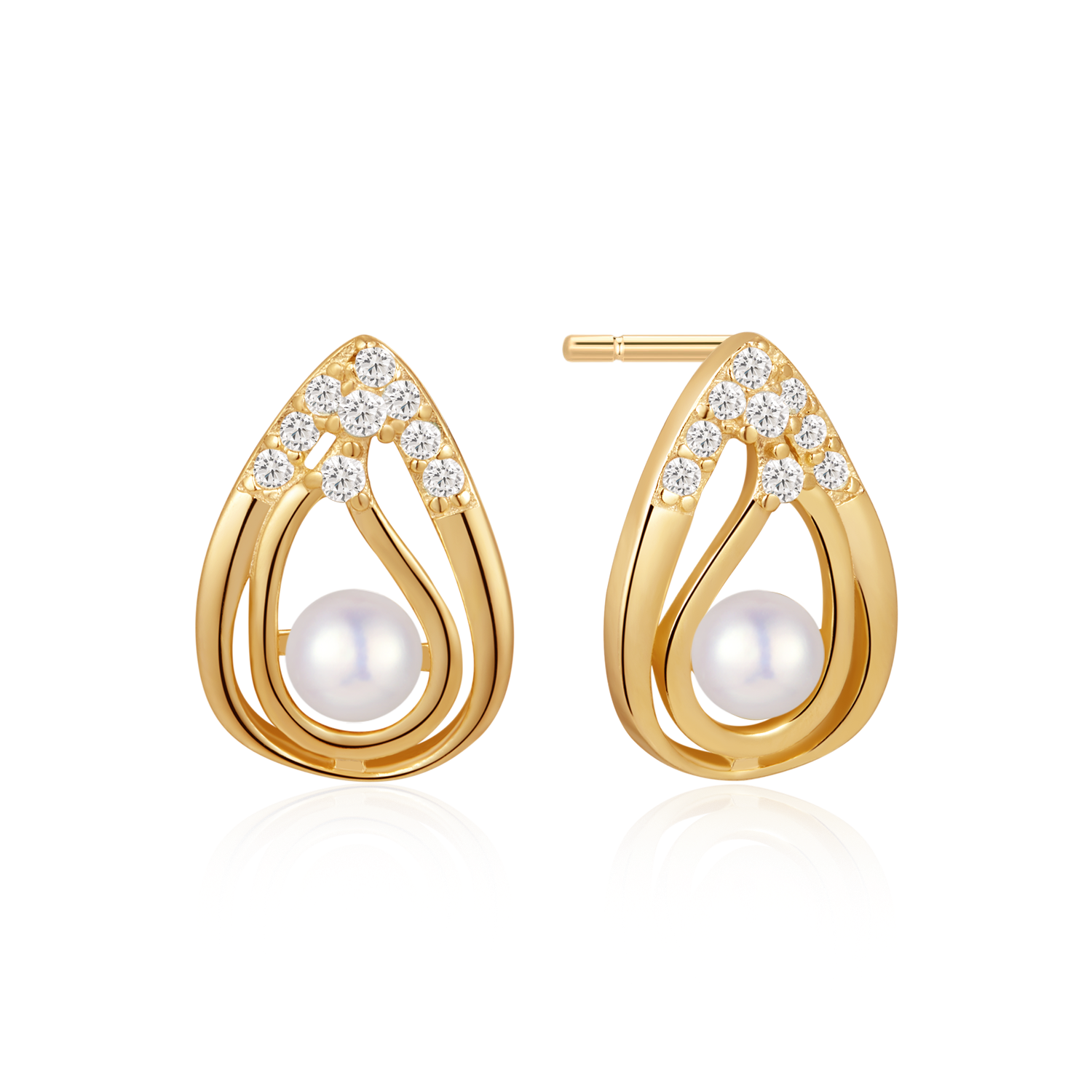 Sølvforgyldt ørestikker F10262004