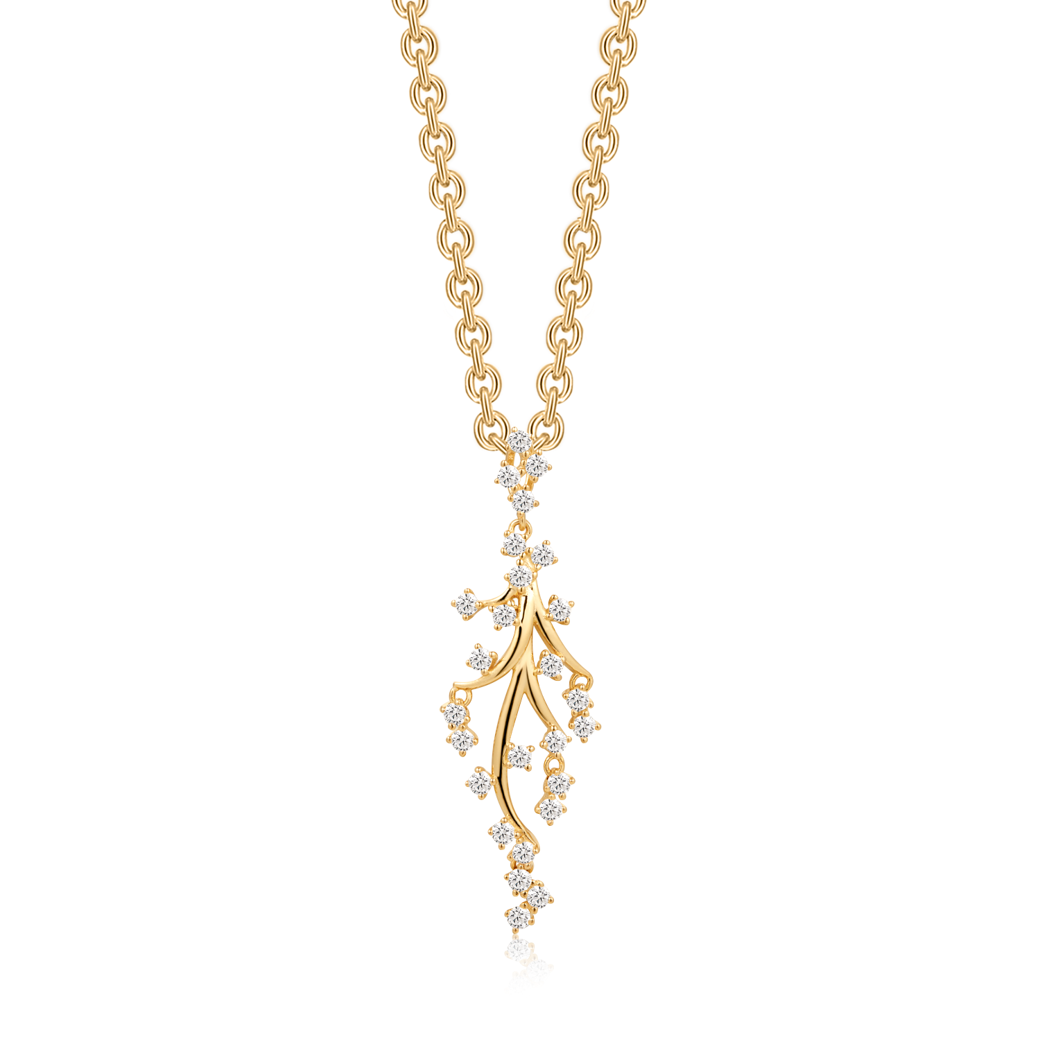 Sølvforgyldt halskæde F16249309