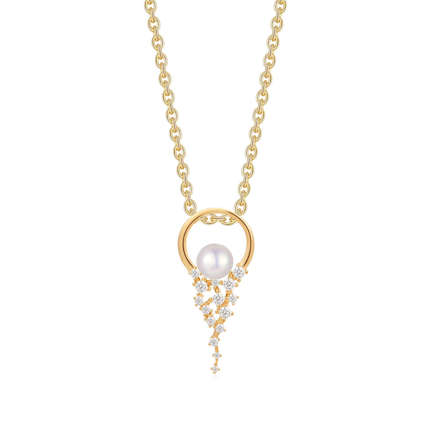 Sølvforgyldt halskæde F16249312