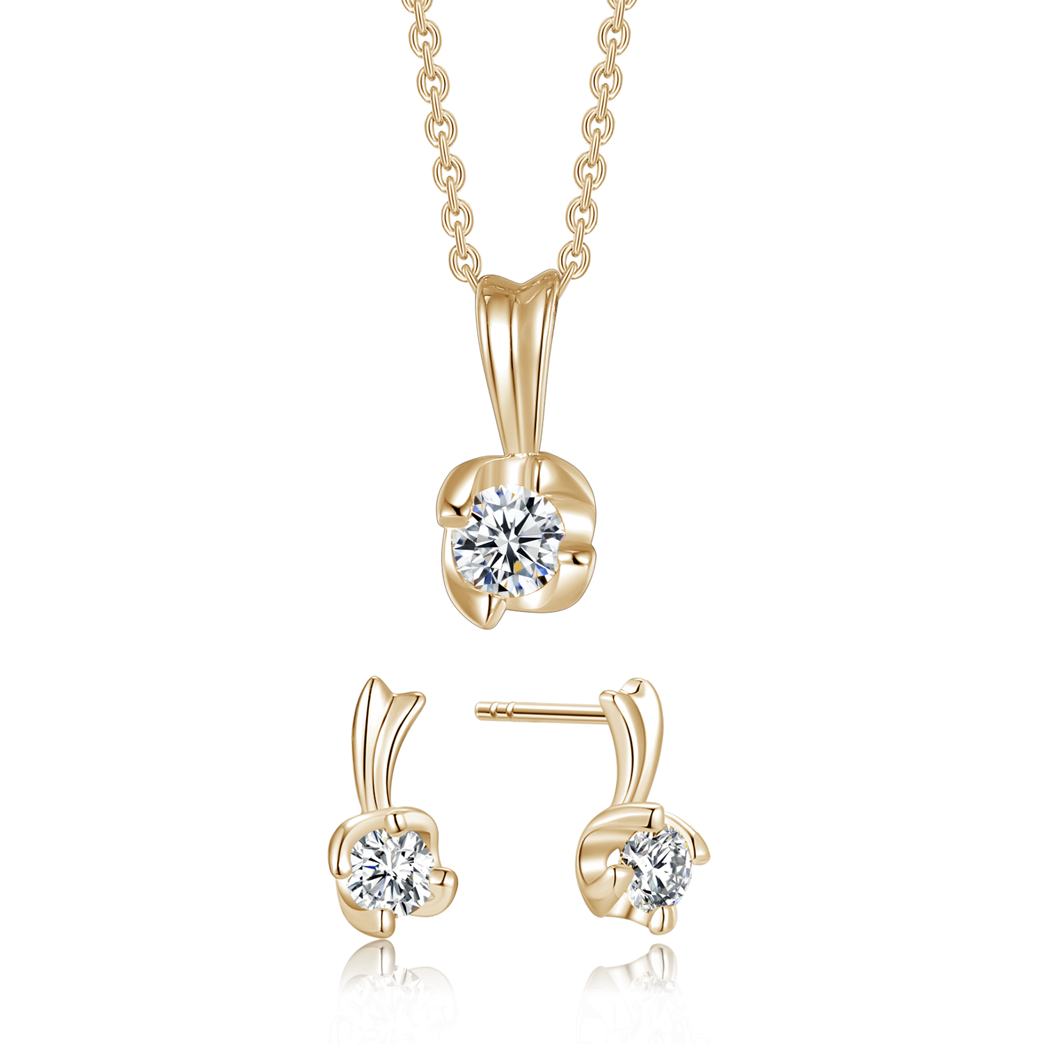 Sølvforgyldt smykkesæt FS239175