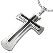 Stål vedhæng - dobbelt kors