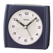 Seiko vækkeur med lys, snooze og lydløs sekundviser - Blå - 8,5 x 9 x 6,3 cm