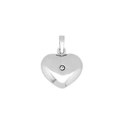 SIERSBØL sølv rhod. vedhæng hjerte med cz 20x15mm