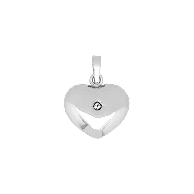 SIERSBØL sølv rhod. vedhæng hjerte med cz 20x15mm