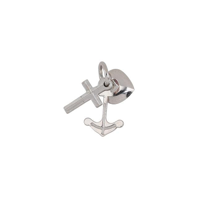 Rhod. sølv kors massiv 24mm