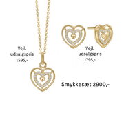 Aagaard hjerte smykkesæt 8kt guld - Urma.dk