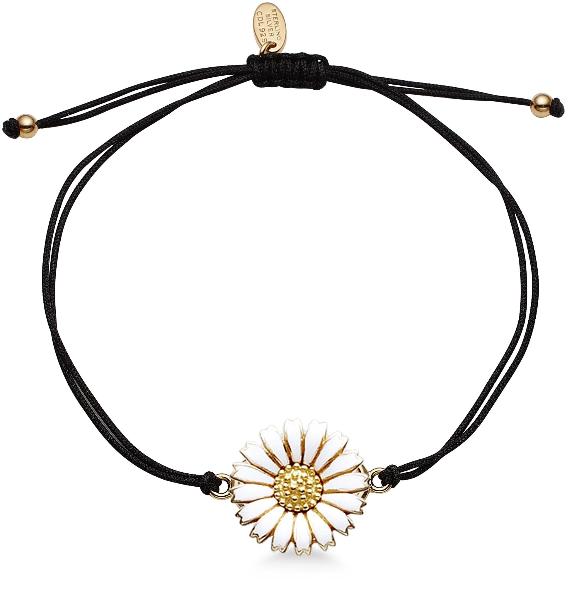 Aagaard nylon Marguerit armbånd, forgyldt sølv - Urma.dk