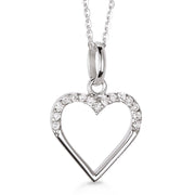 Aagaard sølv hjerte halskæde med syntetisk zirconia - Urma.dk