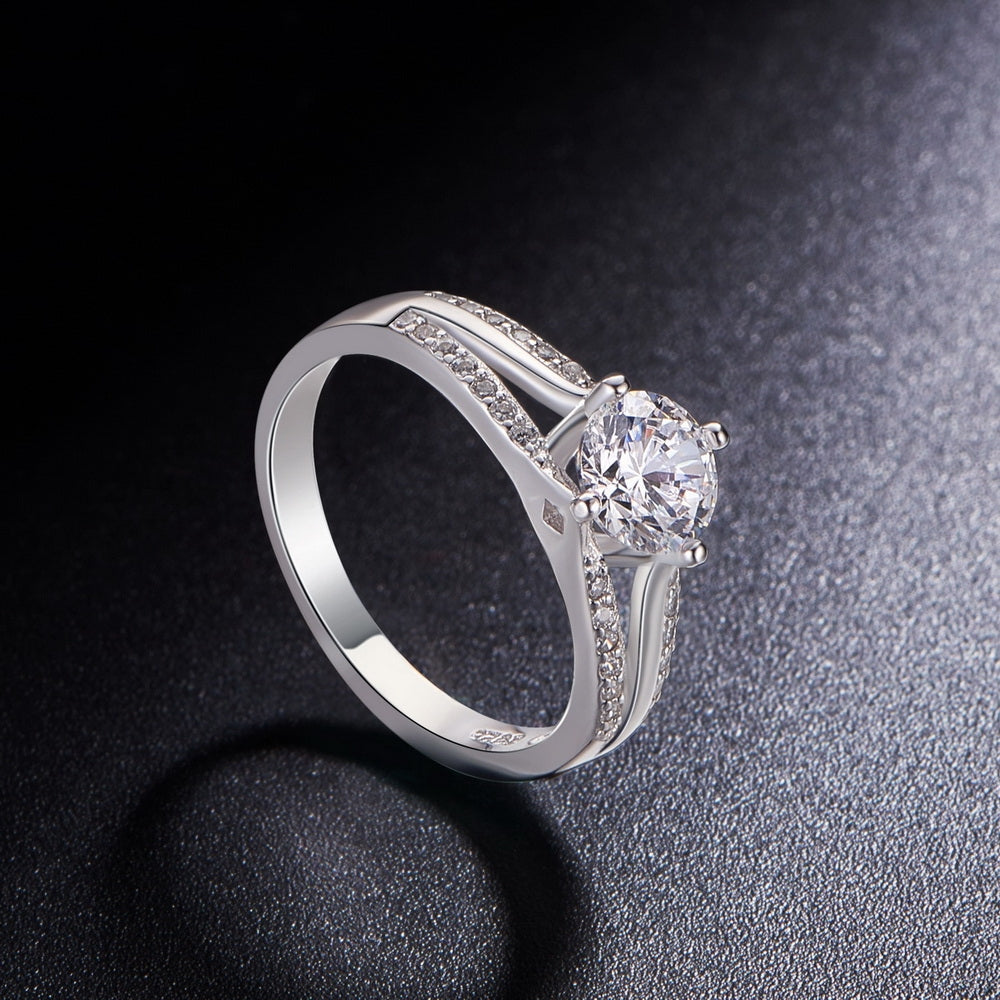 Sølv ring med zirconia sten