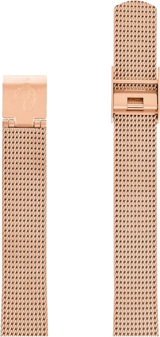 Arne Jacobsen mat rosa guld stål meshlænke 14 mm