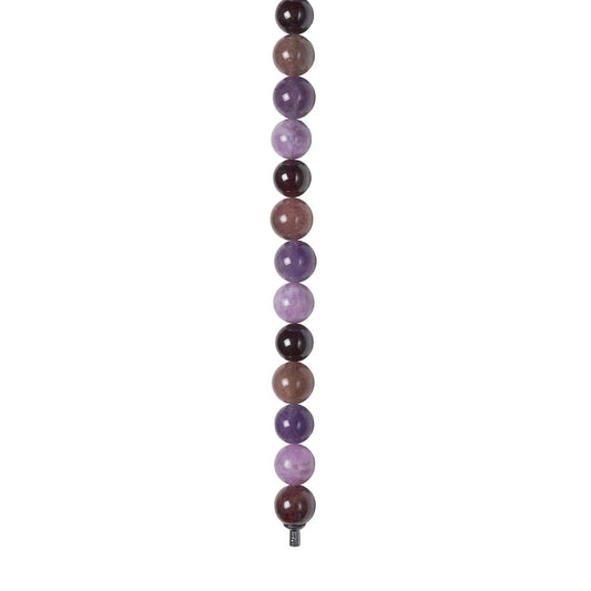 Amethyst, cherry quartz, spong quartz, granat 12mm system - kæde - Urma.dk