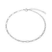Ankel kæde Trace Figaro, 23+4cm, sølv