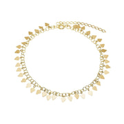 Ankelkæde i forgyldt sølv med hjerte charms - Urma.dk