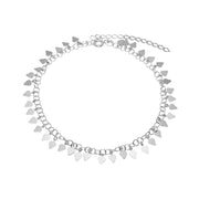 Ankelkæde i sterling sølv med hjerte charms - Urma.dk