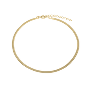Ankelkæde Snake, 23+4cm, forg sølv