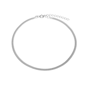 Ankelkæde Snake, 23+4cm, sølv