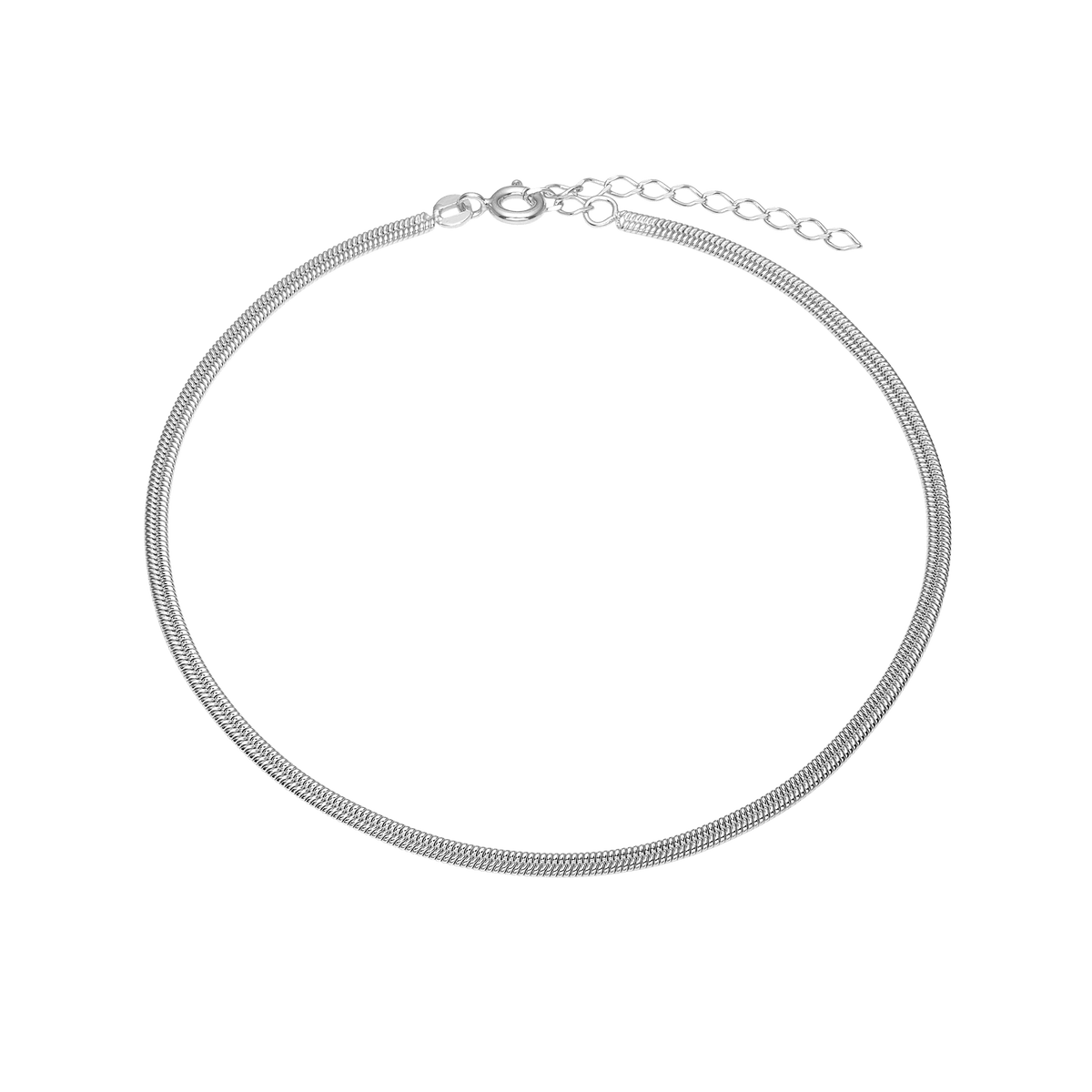 Ankelkæde Snake, 23+4cm, sølv