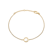 Armbånd i 14 karat guld m/6 zirconia i en cirkel - 16 + 4 cm