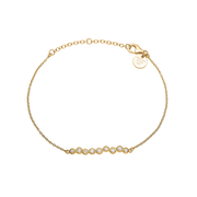 Armbånd 14 karat guld med 9 Zirconia stene - 16 + 4 cm