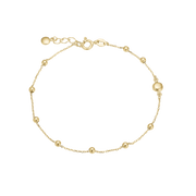 Armbånd 8kt, mini kugler, 16+3 cm