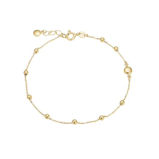 Armbånd 8kt, mini kugler, 16+3 cm