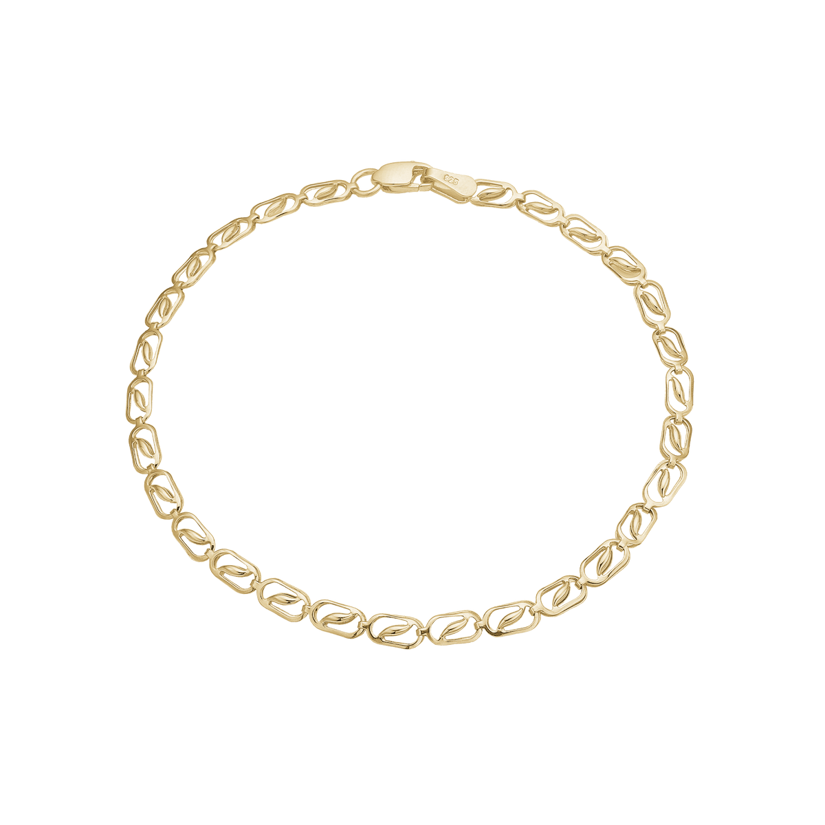 Armbånd 8Kt, små led, 19 cm