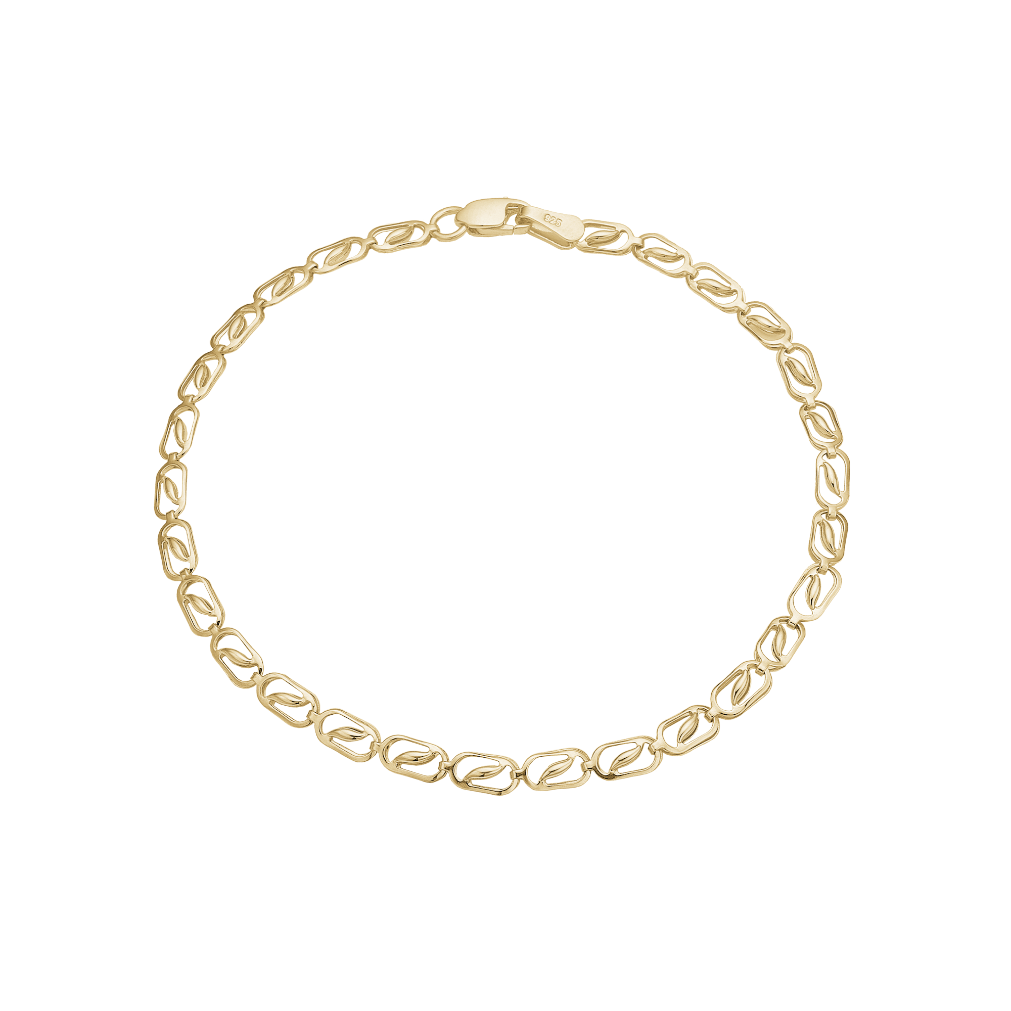 Armbånd 8Kt, små led, 19 cm