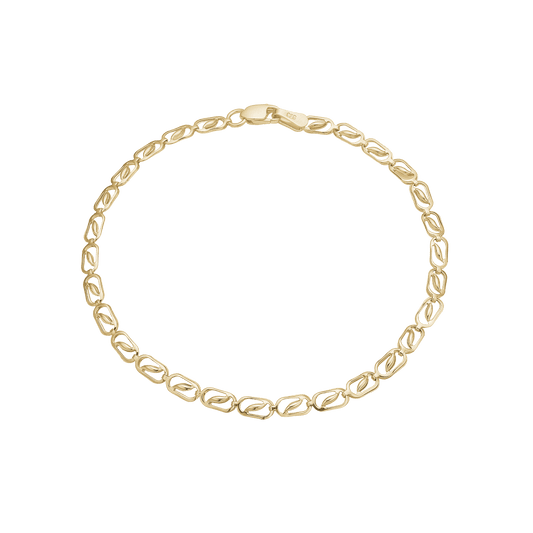 Armbånd 8Kt, små led, 19 cm