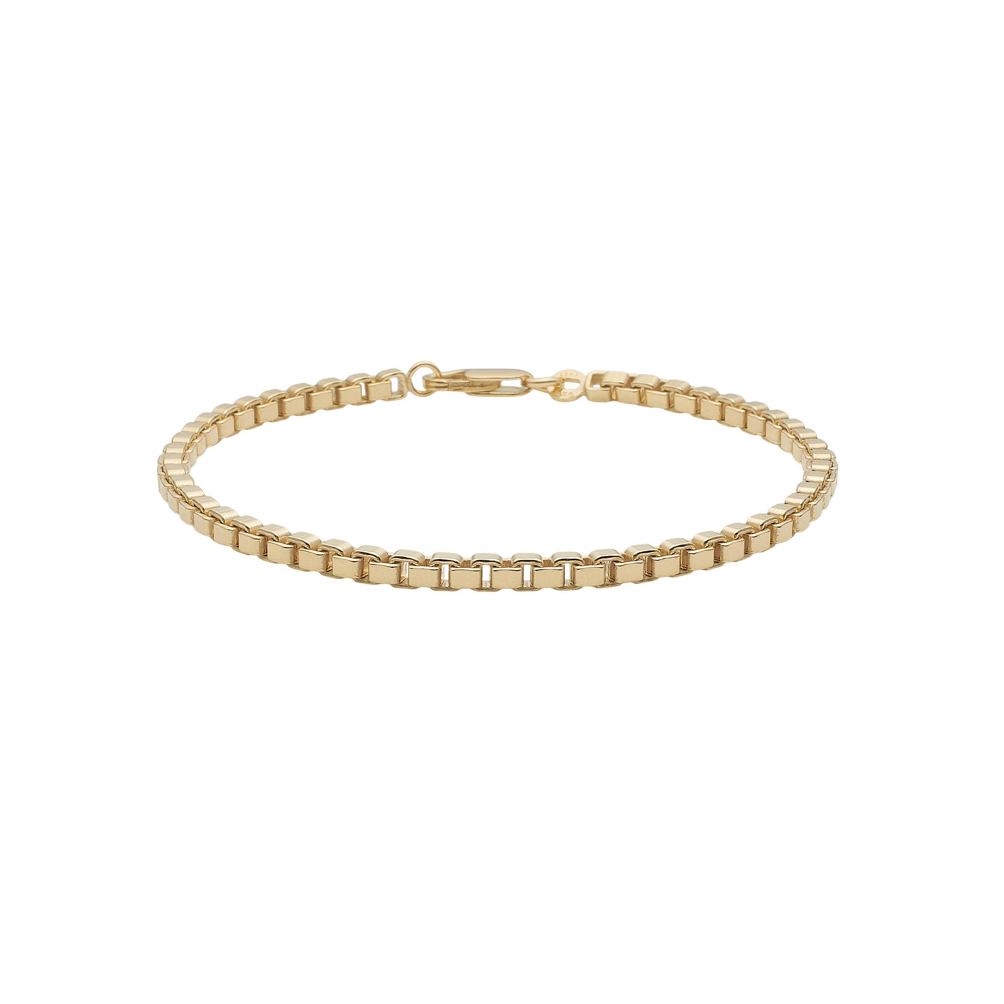 Armbånd, boks  kæde, 19cm forg.