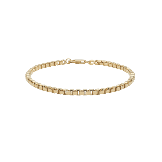 Armbånd, boks  kæde, 19cm forg.