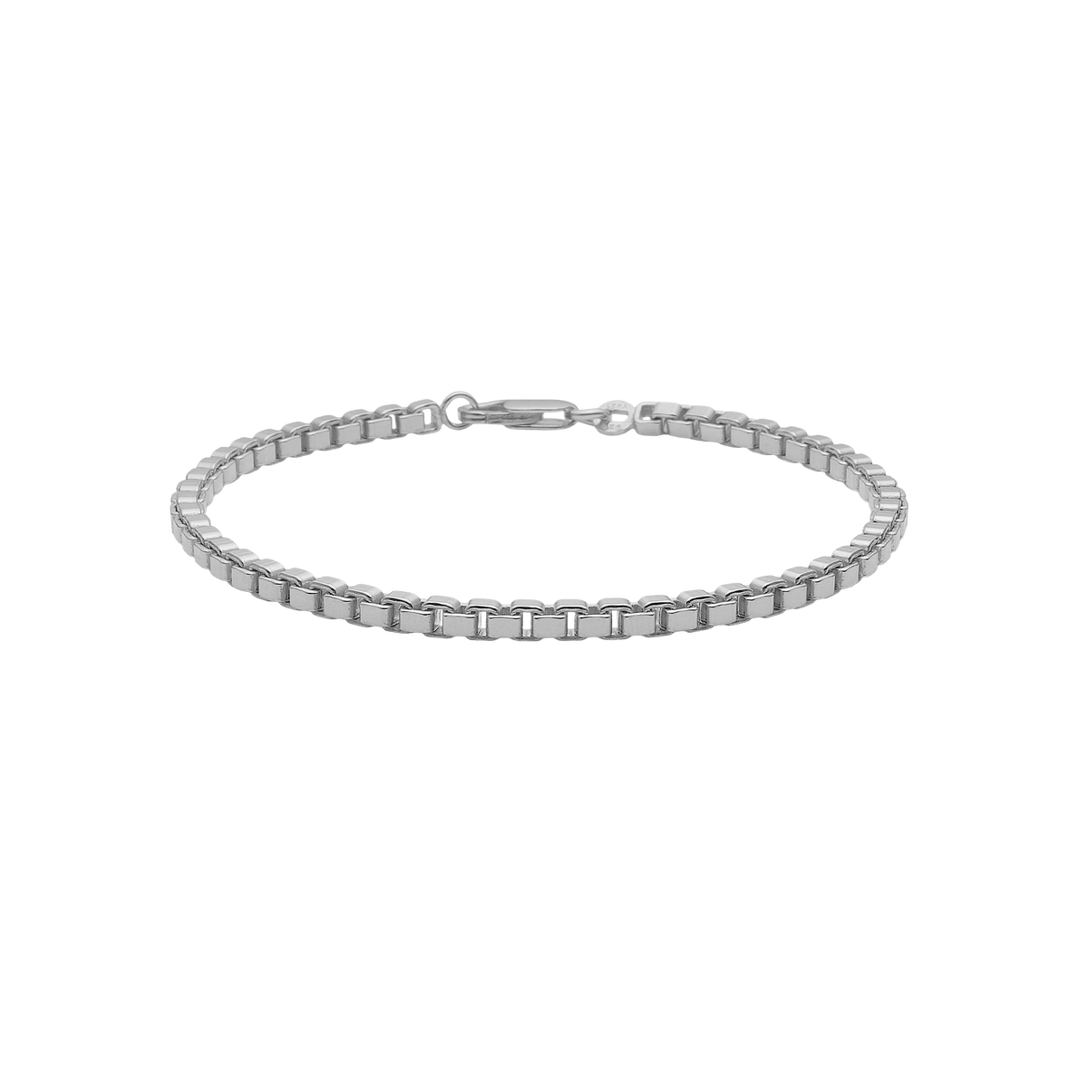 Armbånd, boks  kæde, 19cm sølv