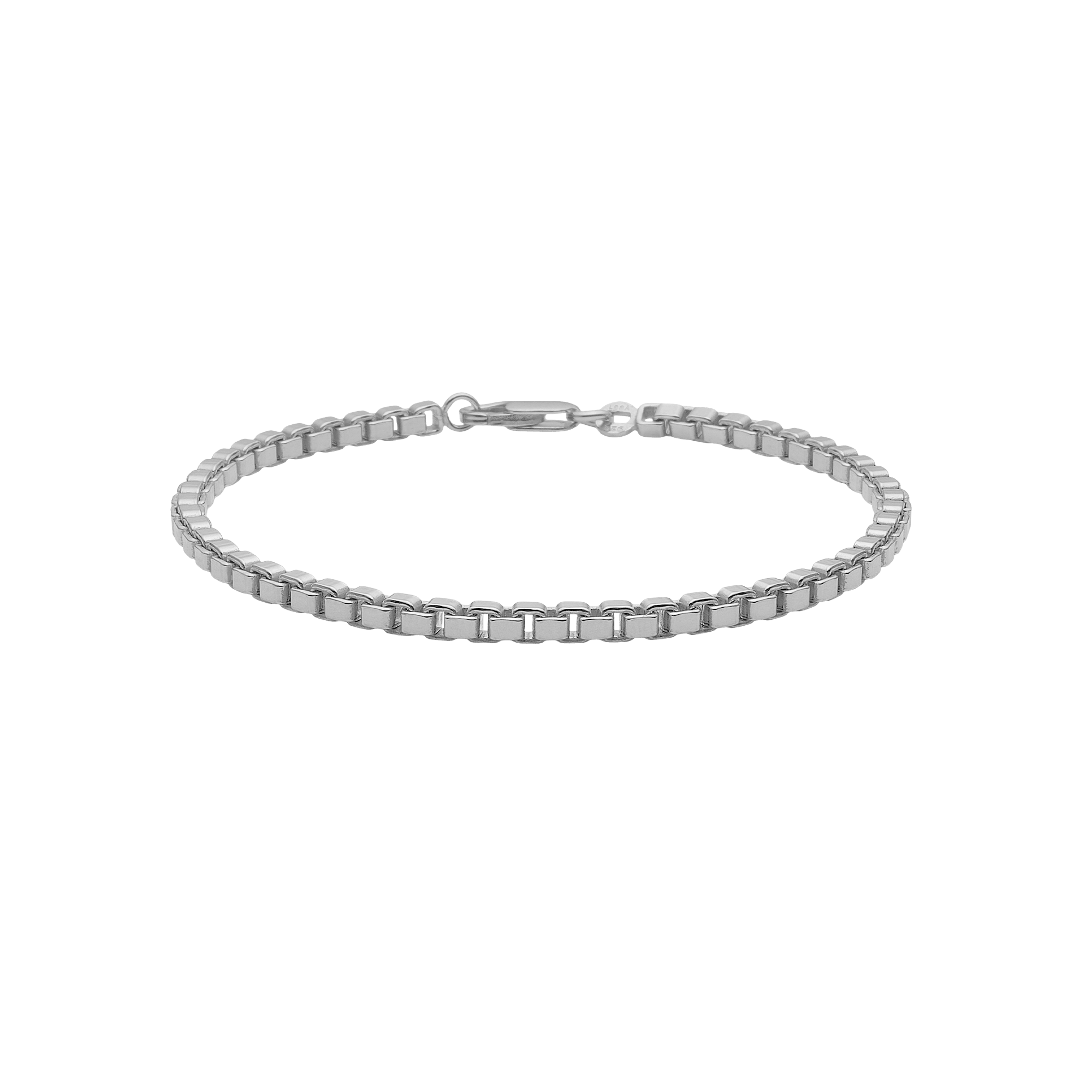 Armbånd, boks  kæde, 19cm sølv