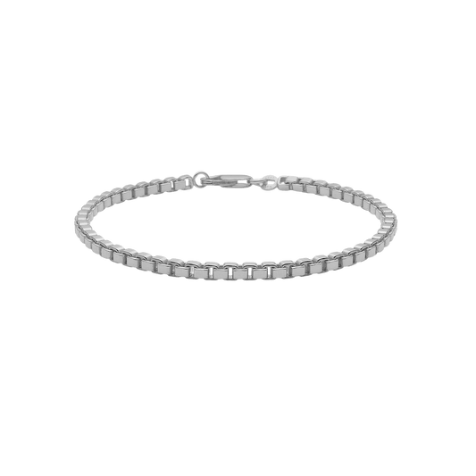 Armbånd, boks  kæde, 19cm sølv