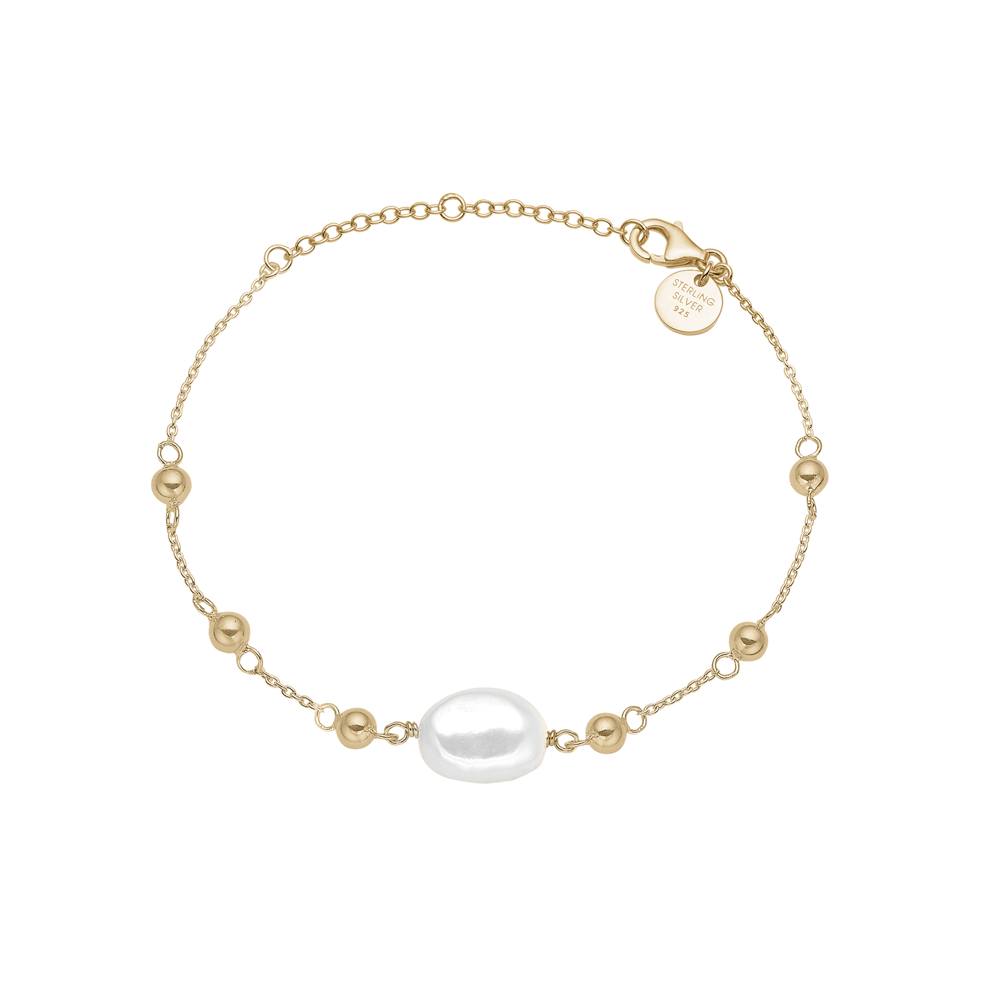 Armbånd forgyldt, Barok perle