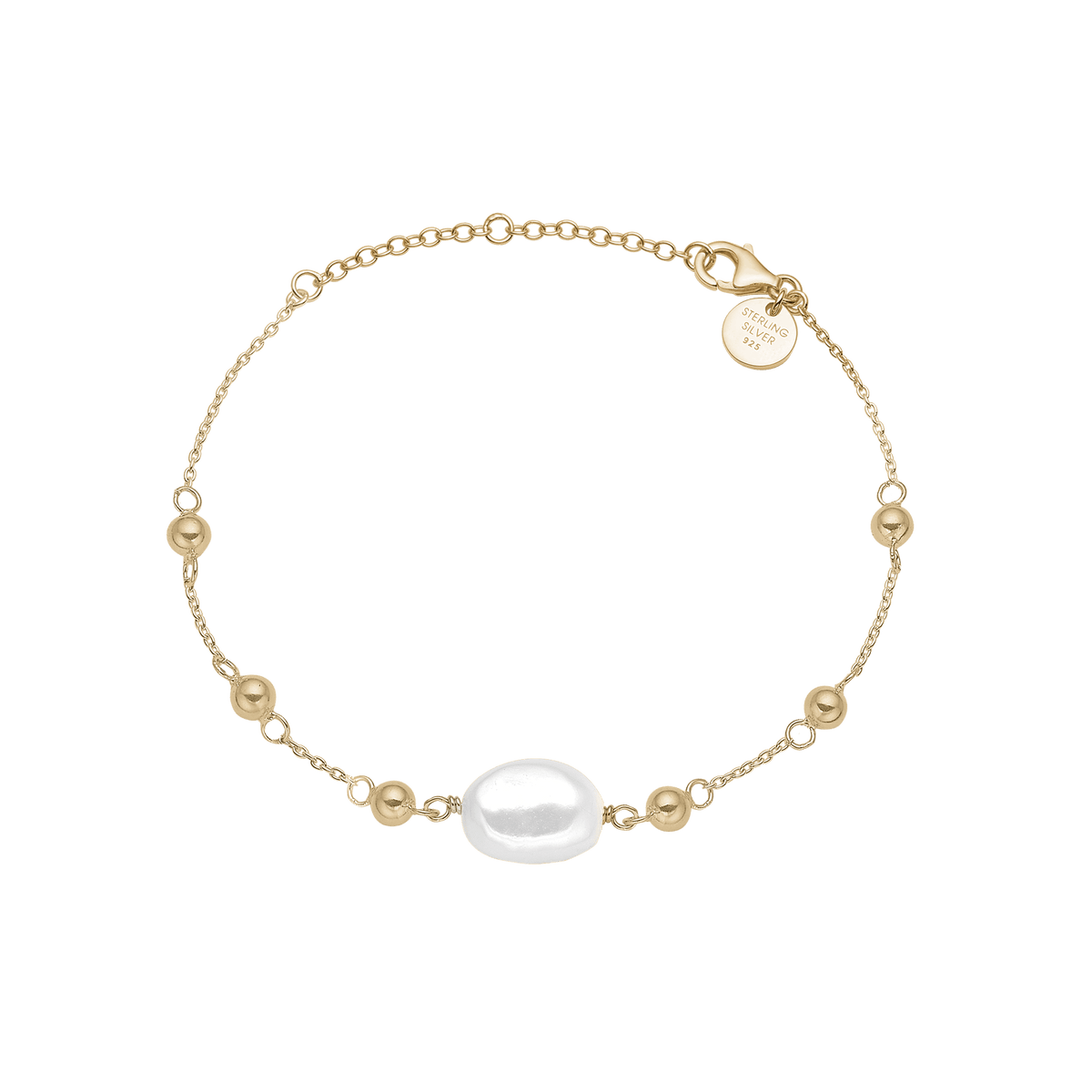Armbånd forgyldt, Barok perle