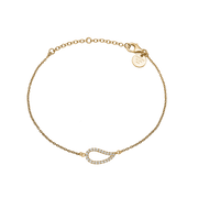 Armbånd forgyldt, CZ Blad