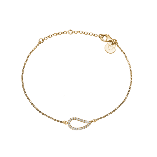 Armbånd forgyldt, CZ Blad