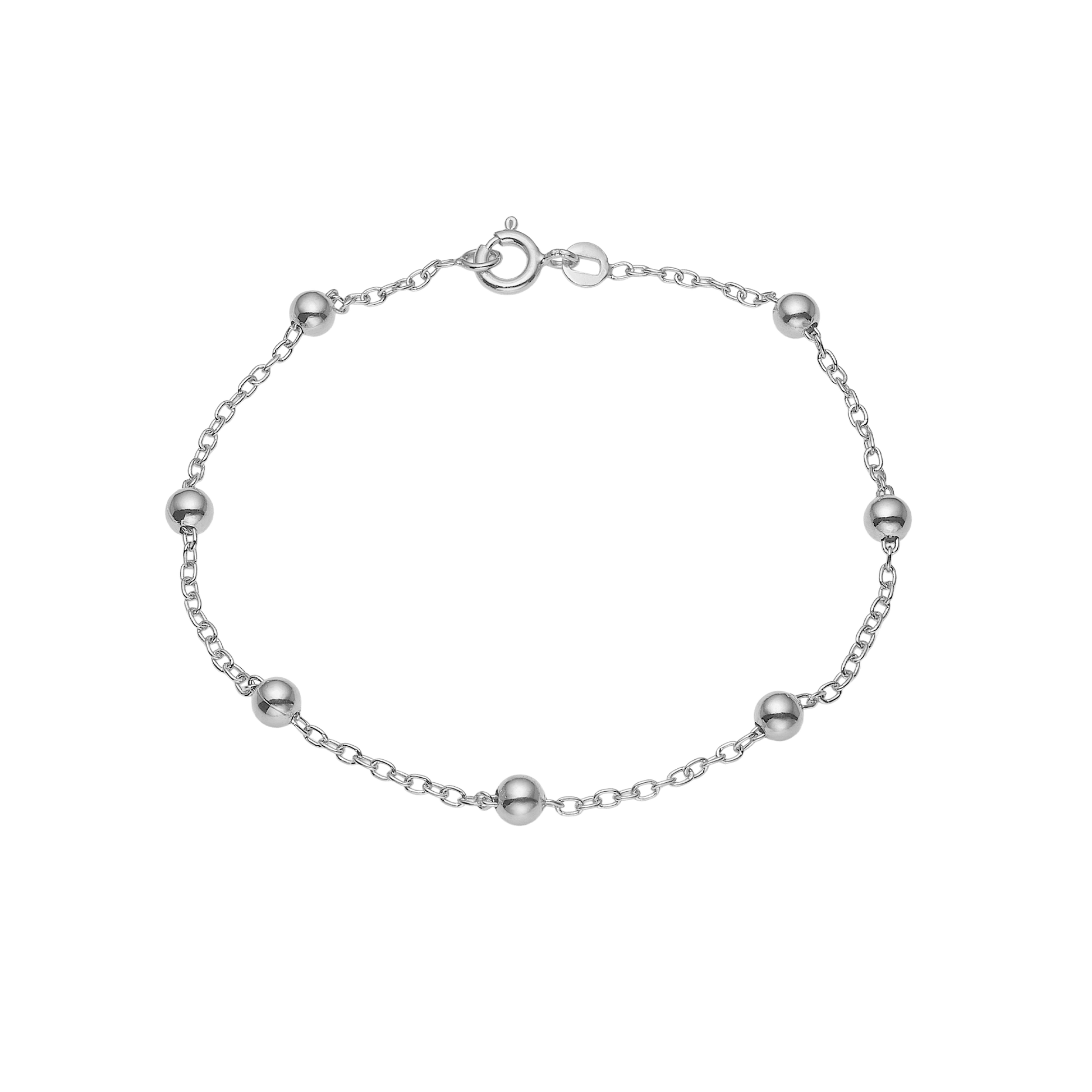 Armbånd, kugler, 19cm sølv