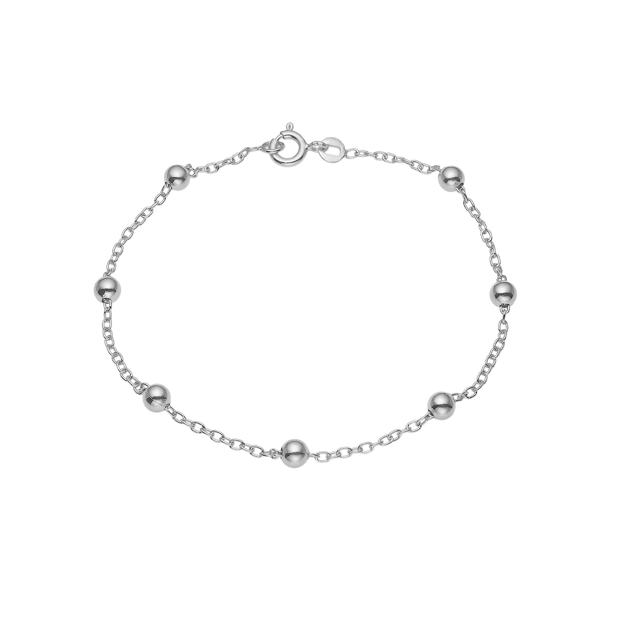 Armbånd, kugler, 19cm sølv