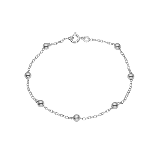 Armbånd, kugler, 19cm sølv