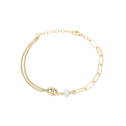 Armbånd Led/bønne, 19 cm, forg sølv