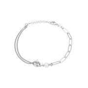 Armbånd Led/bønne, 20 cm, sølv