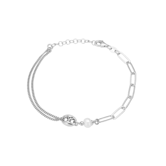 Armbånd Led/bønne, 20 cm, sølv